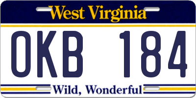 WV license plate OKB184