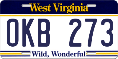 WV license plate OKB273