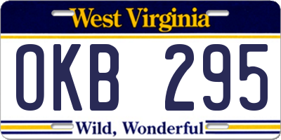 WV license plate OKB295