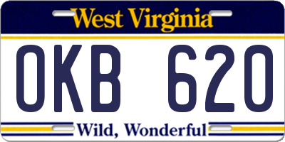 WV license plate OKB620