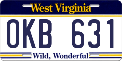 WV license plate OKB631