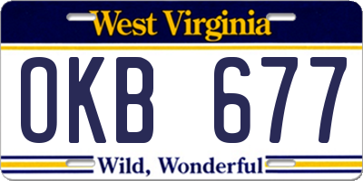 WV license plate OKB677