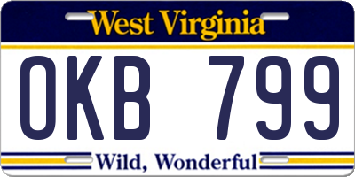WV license plate OKB799