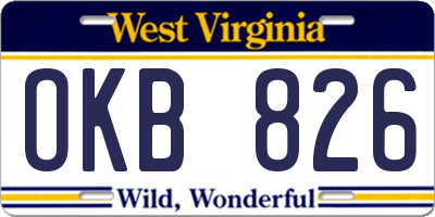 WV license plate OKB826
