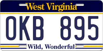 WV license plate OKB895