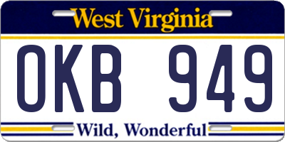 WV license plate OKB949