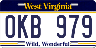 WV license plate OKB979