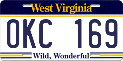 WV license plate OKC169