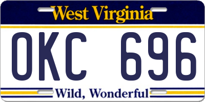 WV license plate OKC696