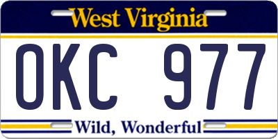 WV license plate OKC977