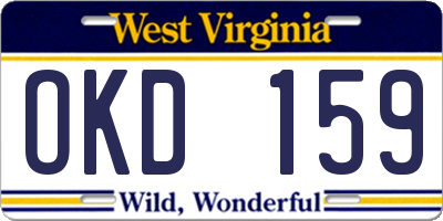 WV license plate OKD159