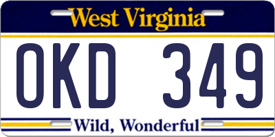 WV license plate OKD349