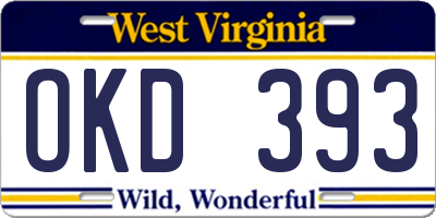 WV license plate OKD393