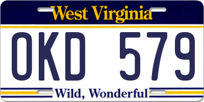 WV license plate OKD579
