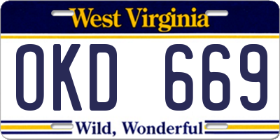 WV license plate OKD669
