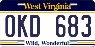 WV license plate OKD683