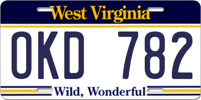 WV license plate OKD782