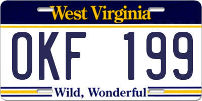 WV license plate OKF199