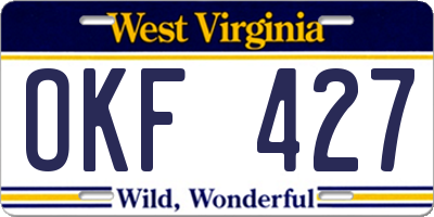 WV license plate OKF427