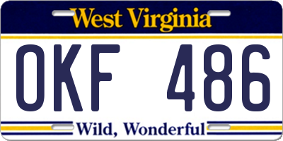 WV license plate OKF486