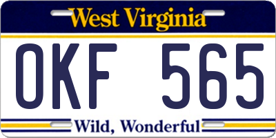 WV license plate OKF565