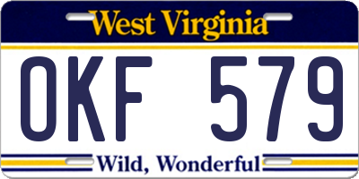 WV license plate OKF579