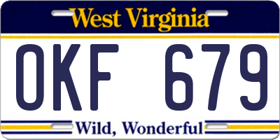 WV license plate OKF679