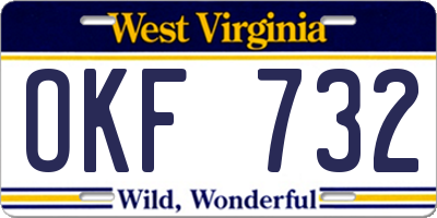 WV license plate OKF732