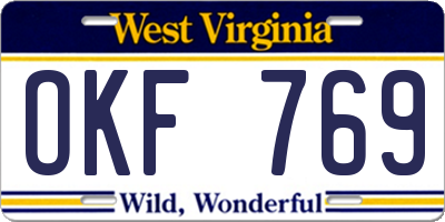 WV license plate OKF769