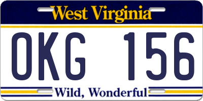 WV license plate OKG156