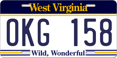 WV license plate OKG158
