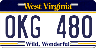 WV license plate OKG480