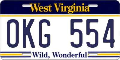 WV license plate OKG554