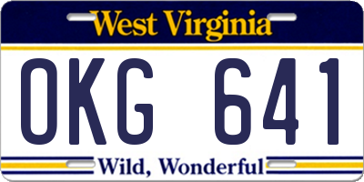 WV license plate OKG641