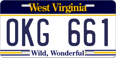 WV license plate OKG661
