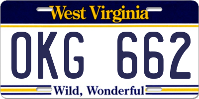 WV license plate OKG662