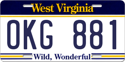 WV license plate OKG881
