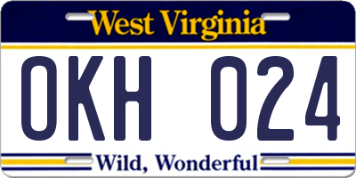 WV license plate OKH024