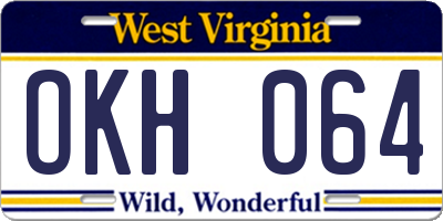 WV license plate OKH064