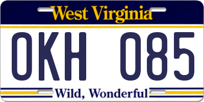 WV license plate OKH085