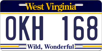 WV license plate OKH168
