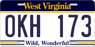 WV license plate OKH173