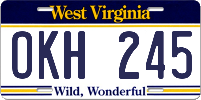 WV license plate OKH245