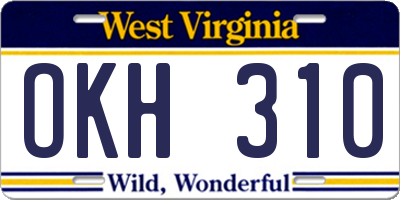 WV license plate OKH310