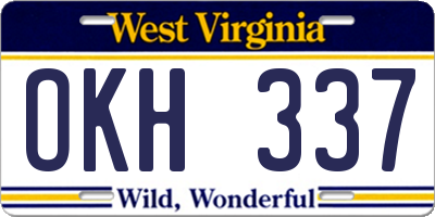 WV license plate OKH337