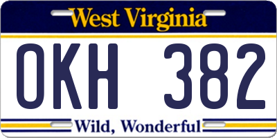 WV license plate OKH382