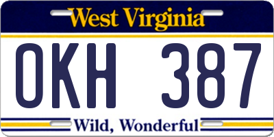 WV license plate OKH387