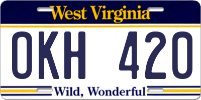 WV license plate OKH420