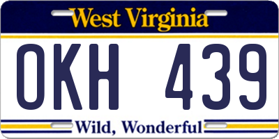 WV license plate OKH439