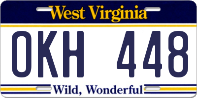 WV license plate OKH448